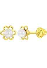 catchy 14k 5mm cultured pearl baby earrings